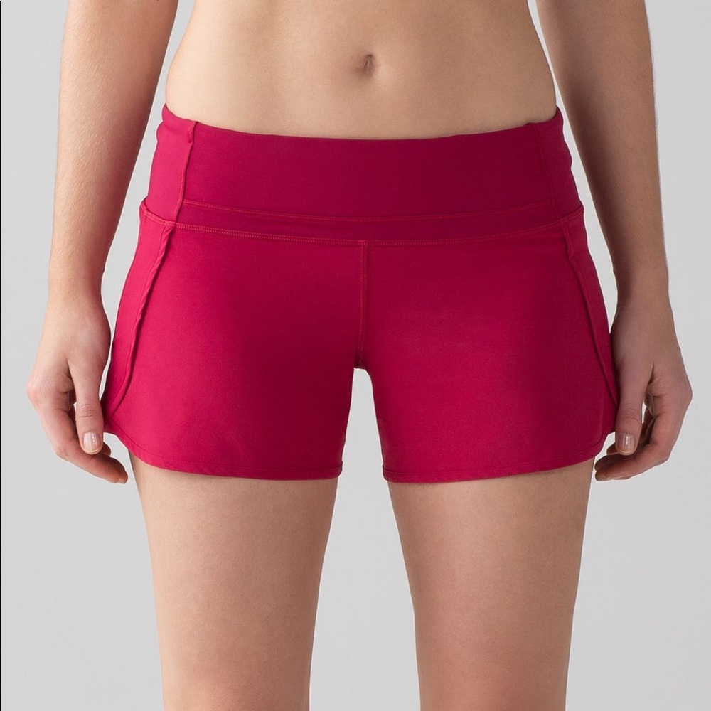 RED LULU LEMON SHORTS!!